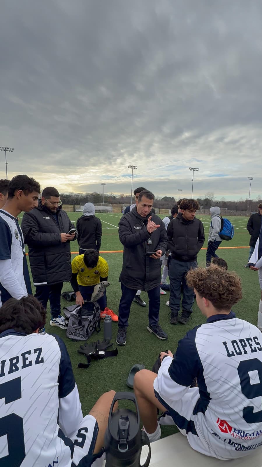 LM Football Club players and Coach Luis Montes